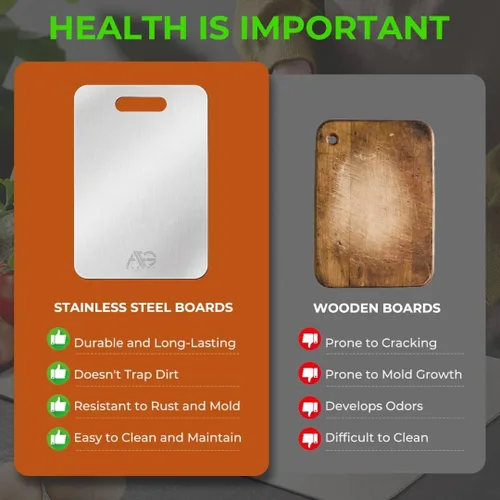 Vista 4 de 3 tablas de cortar de acero inoxidable para cocina, juego de tablas de cortar grandes de acero inoxidable Tabla de cortar de acero resistente