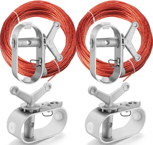 Vista 8 de Juego de 2 cubiertas de piscina para cabrestante y cable para cubierta de piscina, cable de 4 piezas, cabrestante para cubierta de piscina sobre