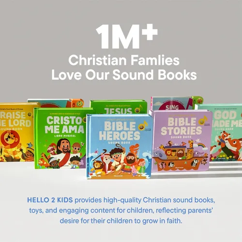 Vista 7 de Bible Heroes Libros cristianos con sonido para niños, 6 canciones de la Biblia para niños pequeños, regalos cristianos para niños, Biblia para bebés