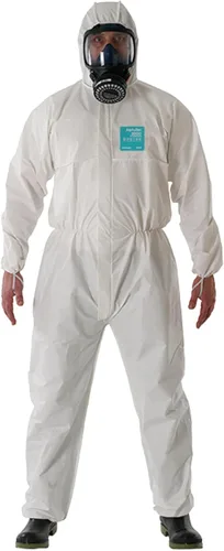 Vista 7 de Trajes de materiales peligrosos con capucha, desechables, resistentes a los productos químicos, elásticos, Ansell Alphatec 682000 unisex