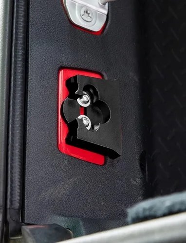 Vista 7 de Savadicar TL01 Limitador de puerta trasera, pestillo de puerta trasera del maletero de aleación de aluminio, tapón de puerta trasera para Jeep Negro