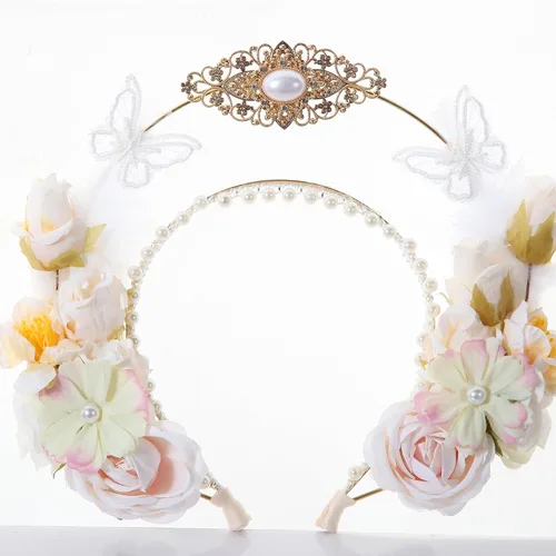 Vista 5 de Diadema de flores con corona de hada santa madre