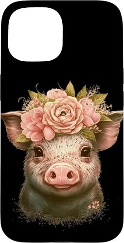 Vista 6 de Pig with Leopard Headband Flower Cute Pig Lover Case for iPhone 17