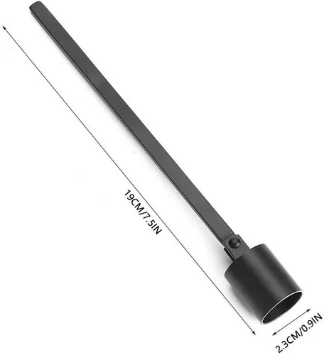 Vista 2 de Wal frontal de acero inoxidable vela Snuffer Wick Dipper Oil Lamp Trim Trimmer Scissor Cutter Tool Hook (negro)