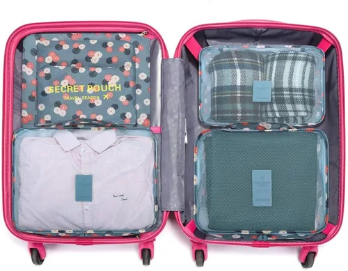 Vista 2 de 7 bolsas organizadoras para equipaje impermeables, Margarita azul), VAYEEBO7Blue Daisy