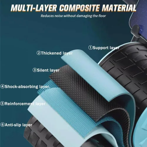 Vista 3 de Rueda de Abdominales 2026 Nueva con Temporizador y Almohadilla para Rodillas, Rueda Abdominal de Rebote Automático con Soporte para Codos, Equipo