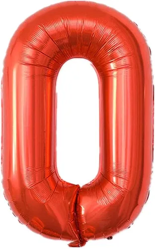 Vista 300 de Globo de aluminio grande de 40 pulgadas con número de helio, cumpleaños, boda, fiesta, 0-9 (rojo, 2)