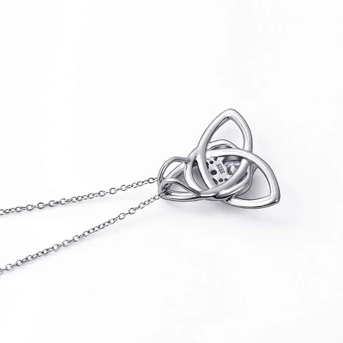 Vista 4 de Claddagh Necklace Celtic Knot Earrings Irish Jewelry Wedding Anniversary Ireland Gifts Women Claddagh 925 Sterling Silver Heart Hand Crown