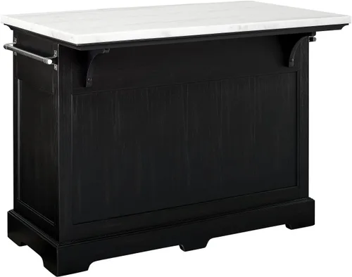 Vista 7 de Steve Silver Furniture Aspen - Isla de cocina con parte superior de mármol, 3 piezas, cajones de almacenamiento, gabinetes, estante para vino