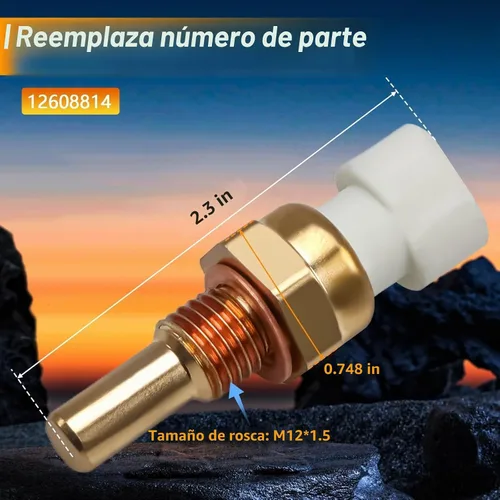 Vista 5 de Sensor de temperatura del refrigerante, sensor de temperatura del agua ECT, interruptor de temperatura compatible con Chevrolet Tahoe Malibu