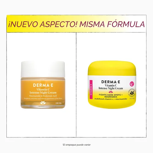 Vista 4 de DERMA-E Crema Nocturna Intensiva de Vitamina C, 59 ml, Crema Facial Renovadora de la Piel Iluminadora e Hidratante, Hidratante Facial