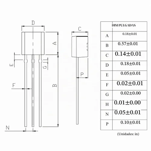 Vista 4 de 2N2222 2N2222A Transistores amplificadores NPN de silicio TO-92 60V 800mA (Paquete de 200 piezas)