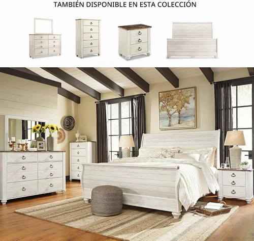 Vista 6 de Signature Design by Ashley Marco de cama de trineo tamaño King Coastal Encalar