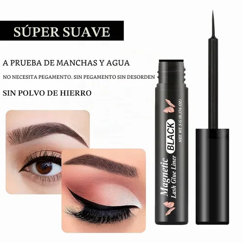 Vista 2 de Delineador de ojos magnético de 3 tubos para pegamento magnético para pestañas - Paquete negro