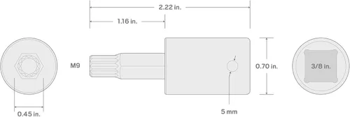 Vista 25 de TEKTON Zócalo de impacto de 3/8 pulgadas x M4 Triple Square Bit SIB18204