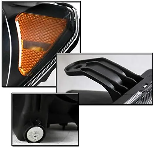 Vista 4 de Faros delanteros LED negros compatibles con Toyota Tundra 2007-2013 / Sequoia 2008-2017