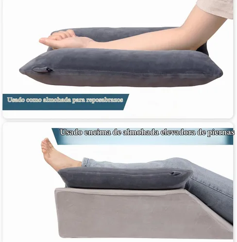 Vista 2 de Almohada de elevación de brazo rellena de espuma viscoelástica triturada, almohada de elevación estabilizadora para hinchazón y circulación, alivio