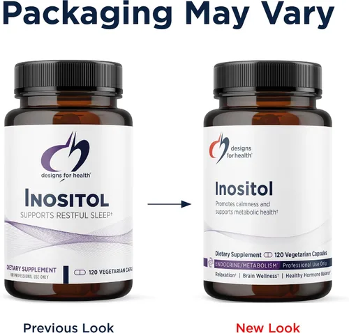 Vista 4 de Designs for Health Cápsulas de inositol – 900 mg por cápsula Suplemento dietético de inositol para apoyo hormonal femenino, relajación y apoyo a