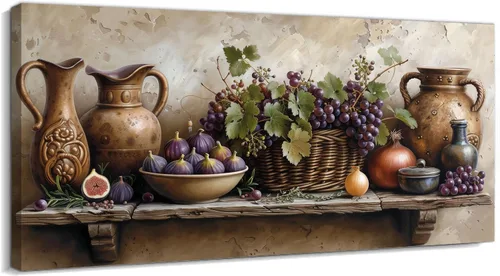 Vista 27 de TIMUBA Decoración de pared de cocina de granja, arte de pared de cocina con texto en inglés "Bless This Home and All Who Enter Kitchen Blessing