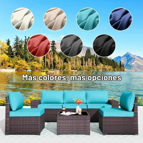 Vista 6 de ALAULM 11 fundas de cojín de repuesto, impermeables y a prueba de salpicaduras, para muebles de exterior, con cremalleras, solo fundas
