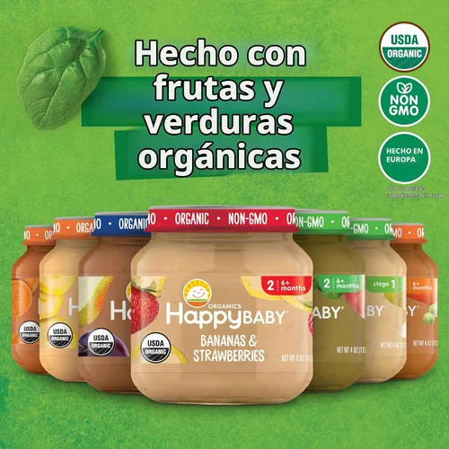 Vista 7 de Happy Baby Organic Stage 2 - Alimento para bebés con peras y ciruelas pasas, 4 onzas