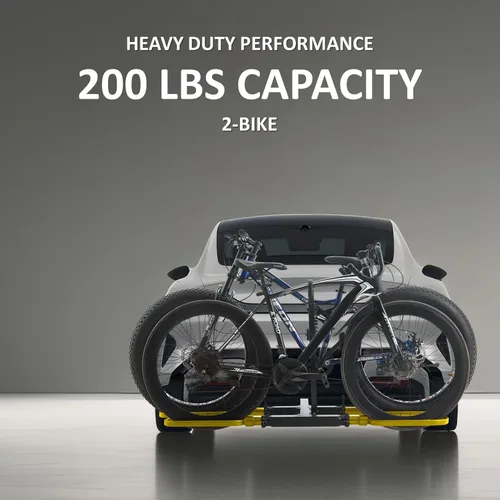 Vista 2 de Portabicicletas para enganche de remolque para automóvil, para 2 bicicletas, soporte para bicicleta eléctrica con enganche de montaje, para 2