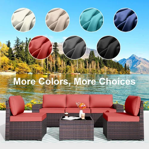 Vista 6 de ALAULM 11 fundas de cojín de repuesto, impermeables y a prueba de salpicaduras, para muebles de exterior, con cremalleras, solo fundas