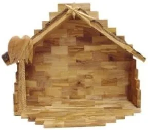 Vista 2 de zytoon Juego de Belén de Madera de Olivo - Estilo Moderno