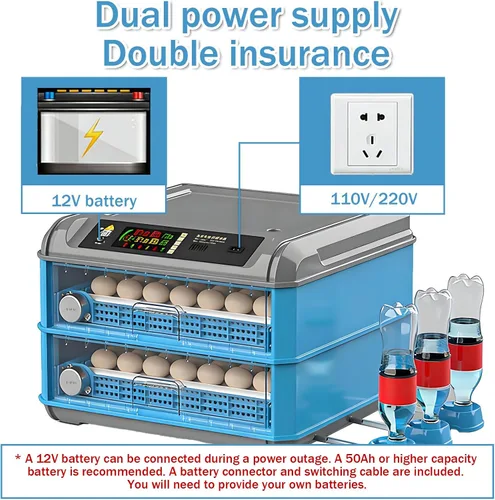 Vista 7 de Poultry Hatcher Machine 56 Eggs Automatic Egg Incubator with Digital Control, Humidity Management, Auto Turner & LED Display – for Chicken, Duck