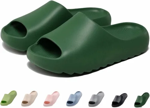 Vista 37 de Sandalias acolchadas para mujeres, hombres y niños, cómodas, antideslizantes, suaves, impermeables, para baño, ducha, sandalias acolchadas de suela