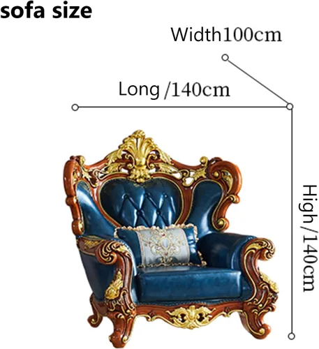 Vista 3 de Sofá de cuero de estilo europeo, sofá de lujo de estilo americano tallado en madera maciza, muebles de sala de estar, sofá individual combinado es