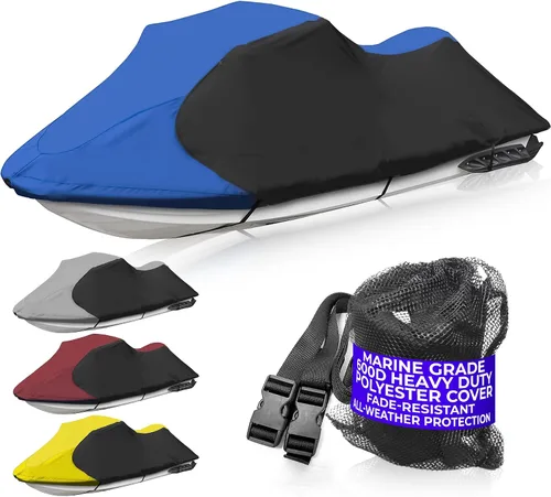 Vista 13 de Trailerable PWC Jetski Watercraft Jet - Funda para esquís de hasta 3 plazas Borgoña/ Negro