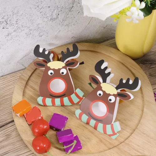 Vista 9 de DOITOOL 25 tarjetas de papel de piruleta de Navidad, alce, reno, caramelo, decoración de ciervos, piruletas, titular de dulces, suministros