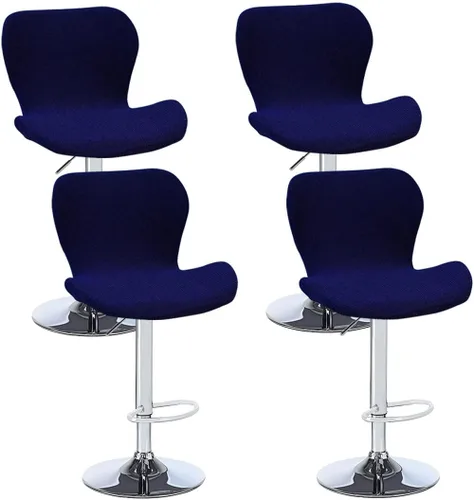 Vista 29 de Juego de 2 fundas para sillas de bar de altura de mostrador, fundas elásticas para taburetes de bar giratorios de jacquard, fundas protectoras