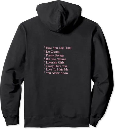 Vista 2 de Oficial BLACKPINK The Album Lista De Pistas Black Pullover Hoodie
