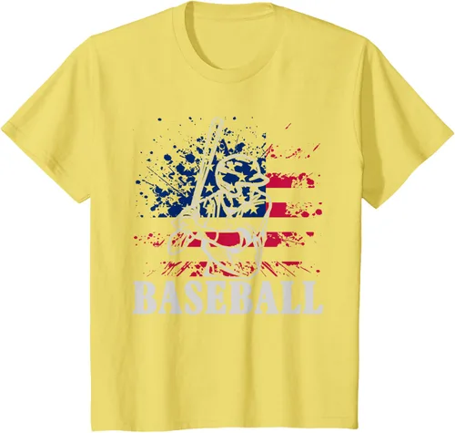 Vista 48 de Camiseta de béisbol deportiva estadounidense con bandera estadounidense, Negro, S