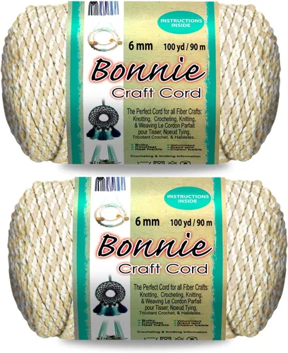 Vista 34 de Pepperell Bonnie - Cordón de macramé trenzado 6 mm x 91.4 m Almendra (Paquete de 2) Cordón de polipropileno retorcido para manualidades DIY
