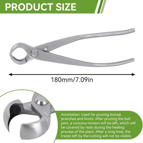 Vista 3 de Bonsái Tools - Cortador cóncavo de 7.087 in BonsaiCutters Cortador de ramas Bonsái Tijera de árbol podadora BonsaiTrimmer Herramientas de jardinería