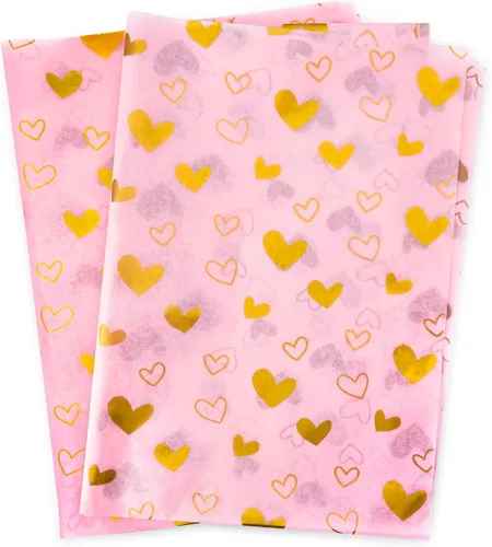 Vista 7 de MR FIVE Papel de seda de corazón negro dorado de gran tamaño, 20 x 28 pulgadas, papel de seda con diseño de corazón negro dorado para bolsas
