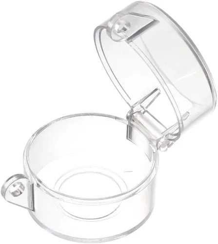 Vista 10 de uxcell 2 piezas de plástico transparente cubierta de interruptor protector para 0.866 in de diámetro interruptor de botón 55x43
