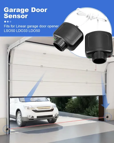 Vista 2 de Abridor de puerta de garaje, sensor de seguridad, ojos para abridor de puerta de garaje lineal, accesorios compatibles con HAE00002 LSO50 LDO33