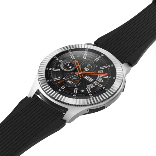 Vista 3 de AISPORTS Anillo de bisel compatible con Samsung Galaxy Watch 1.811 in bisel Loop cubierta adhesiva anti arañazos acero inoxidable bisel de metal