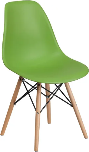 Vista 12 de Flash Furniture - Paquete de 2 sillas Elon Series de plástico negro con patas de madera