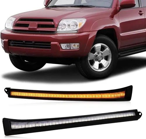 Vista 7 de Lámpara de Marcador Lateral LED para Faros Delanteros, Luz de Circulacion Diurna en Ámbar, Señal de Giro Secuencial Compatible con Toyota 4Runner