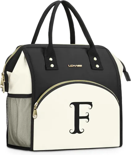 Vista 14 de Bolsa de almuerzo personalizada para mujer, elegante, reutilizable, aislada, con iniciales, para amiga, grande, de apertura ancha, resistente al