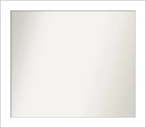 Vista 15 de Amanti Art Espejo de baño blanco para sobre el fregadero, 24 x 26 pulgadas, espejo rectangular blanco y blanco, marco de madera contemporáneo