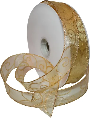Vista 7 de Morex Ribbon Cintas transparentes con purpurina con espiral, cinta navideña para manualidades y decoraciones de Navidad, envoltura de regalos, 1.5