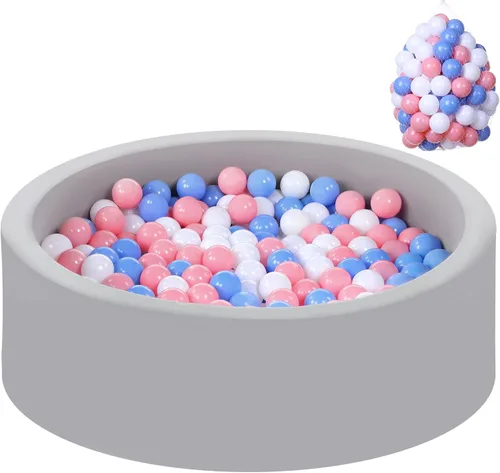 Vista 10 de Wilwolfer Piscina de bolas de espuma para bebés de Wilwolfer para niños pequeños: 47.2 x 13.8 pulgadas, piscina de bolas extra grande para niños