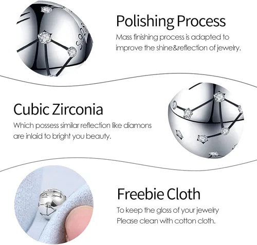Vista 5 de Pandach 12 Zodiac Sign Birthday Charms 925 Sterling Silver Birthstone Charms Fits Women's Charm Bracelet Necklace Bangle Gifts for Girls Friends