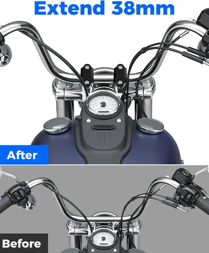 Vista 5 de KEMIMOTO Elevadores de manillar de motocicleta de 1 pulgada, elevadores de motocicleta de aleación de aluminio, compatibles con Sportster Softail